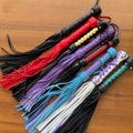 Leather Flogger 19.7in – Handmade Discipline Whip, Impact Play Tool