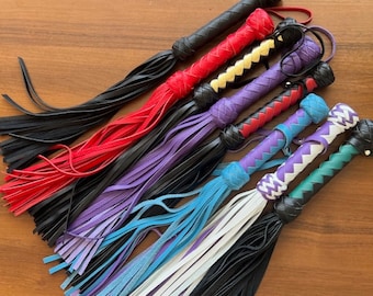 Leather whips floggers small Equestrian Sport real leather floggers 19.7 in handmade