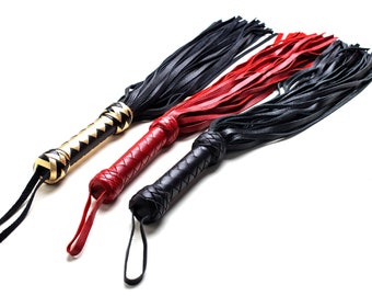 Leren flogger, handgemaakte zweep met meerdere staarten, slag- en discipline-impacttool