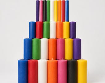 Low Temp Drip Candle, Skin Contact Safe Pillar Candle, Handmade Colored Wax