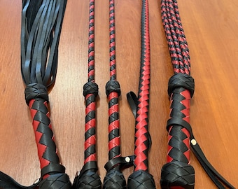 Leather Floggers Kit Whips Real leather Set whips riding crop catonine small floggers real leather handmade.