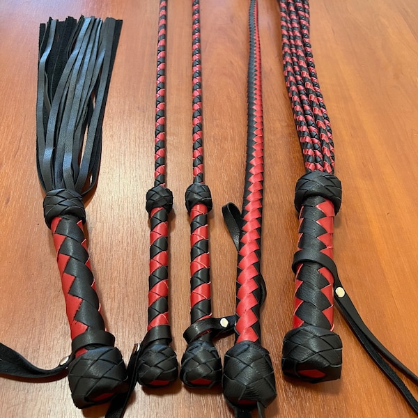 Leder Floggers Kit Peitschen Echtleder Set Peitschen Reitgerte Catonine kleine Floggers echtes Leder handgefertigt.