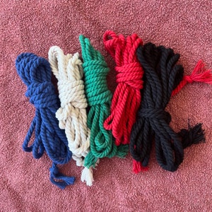 Shibari Cotton Rope, ultra soft rope, shiny colours rope for photos, 4m 6mm, handmade bondage.