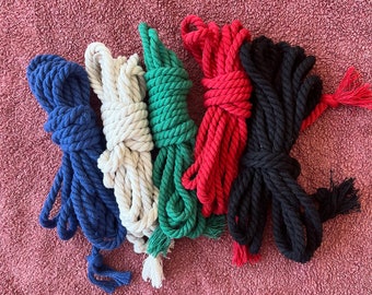 Handmade Shibari Cotton Rope, Ultra Soft, Bondage Rope (4m 6mm)