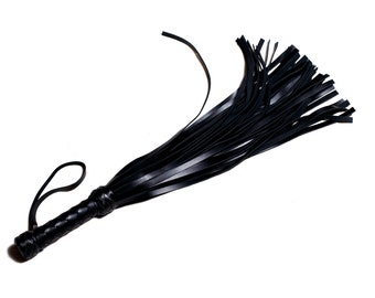 Handmade Leather Flogger – Heavy Thuddy Whip with 50 Braided Tails
