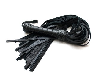 Handmade Leather Flogger, 50 Tail Classic Whip, Impact Play Tool