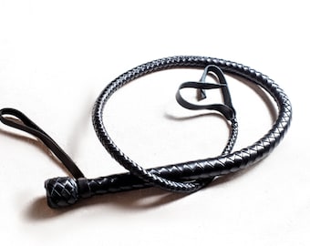 Handmade Leather Whips - Solid Handle Floggers, Bullwhips, Punishment Accessories