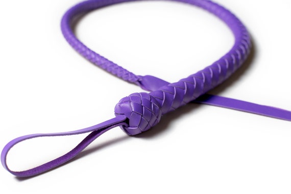 Leather Snake Whip – Handmade Flexible Quirt 27.6in, Braided Leather Craft, Cosplay & Halloween Accessory