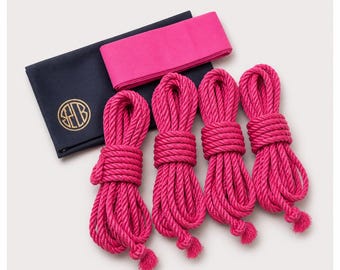 Shibari Jute Rope Kit - Set of 4pcs, 26.25ft Each, 0.24in Diameter, Handmade Bondage