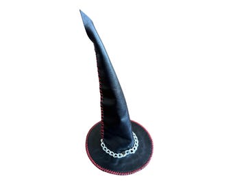 Handmade Leather Witch Hat: Halloween Costume, Mage, Warlock