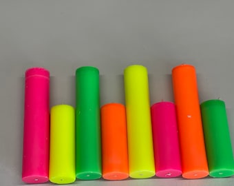 Low Temp Wax Play Candle, UV Reactive Pillar Candle, Handmade.