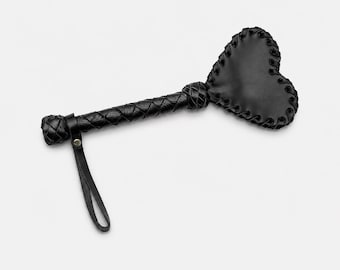 Leather Heart Paddle Handmade