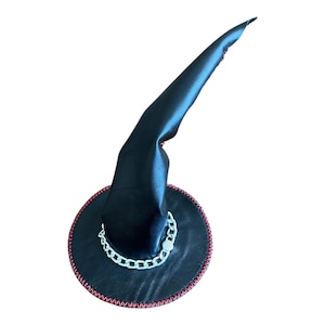 Witch hat, wizard hat, Halloween hat, black witch hat, pointy hat, mage hat, sorcerer hat, warlock hat, Handmade which hat.