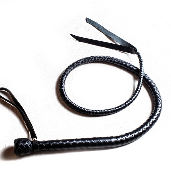 Handmade Leather Whips - Solid Handle Floggers, Equestrian Bullwhips, Punishment Accessories