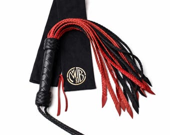 Leather Flogger, Braided Tails Whip, Handmade Impact Tool, Cosplay Prop, Gift for Couple