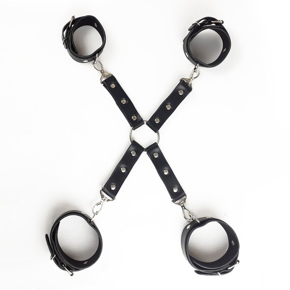 Leather Bondage Set – Handmade Bdsm Restraints with Thigh, Wrist & Ankle Cuffs
