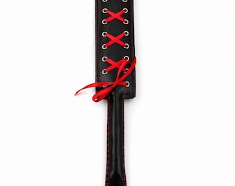 Leather Corset Paddle, Lace Up Spanking Paddle, Impact Tool.