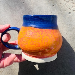 Purple and Orange Unique Mug Handmade image 1