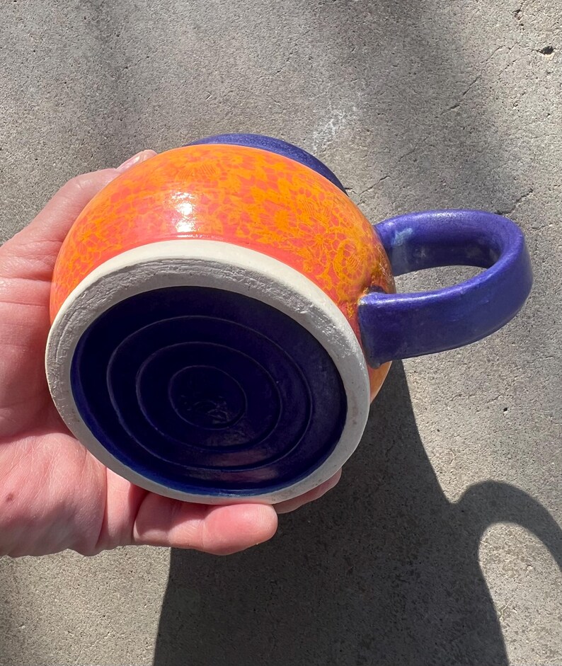 Purple and Orange Unique Mug Handmade image 4