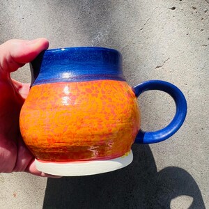 Purple and Orange Unique Mug Handmade image 3