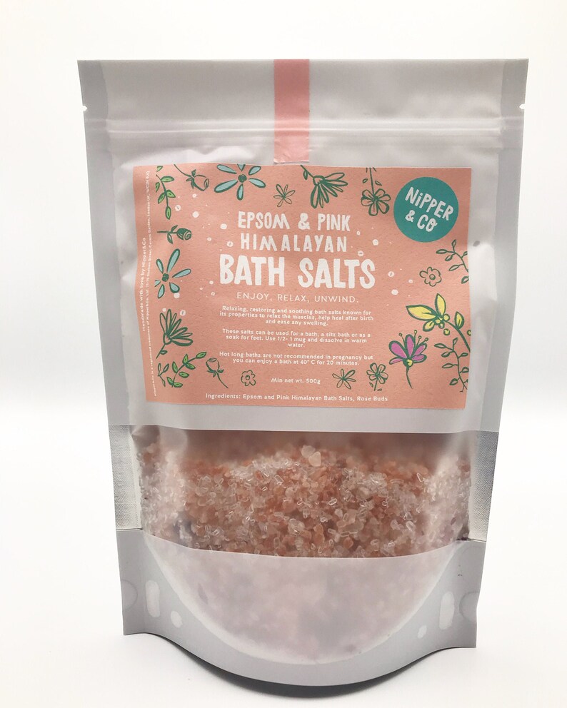 2 Pack Soothing Epsom and Pink Himalayan Bath Salts 500g Etsy