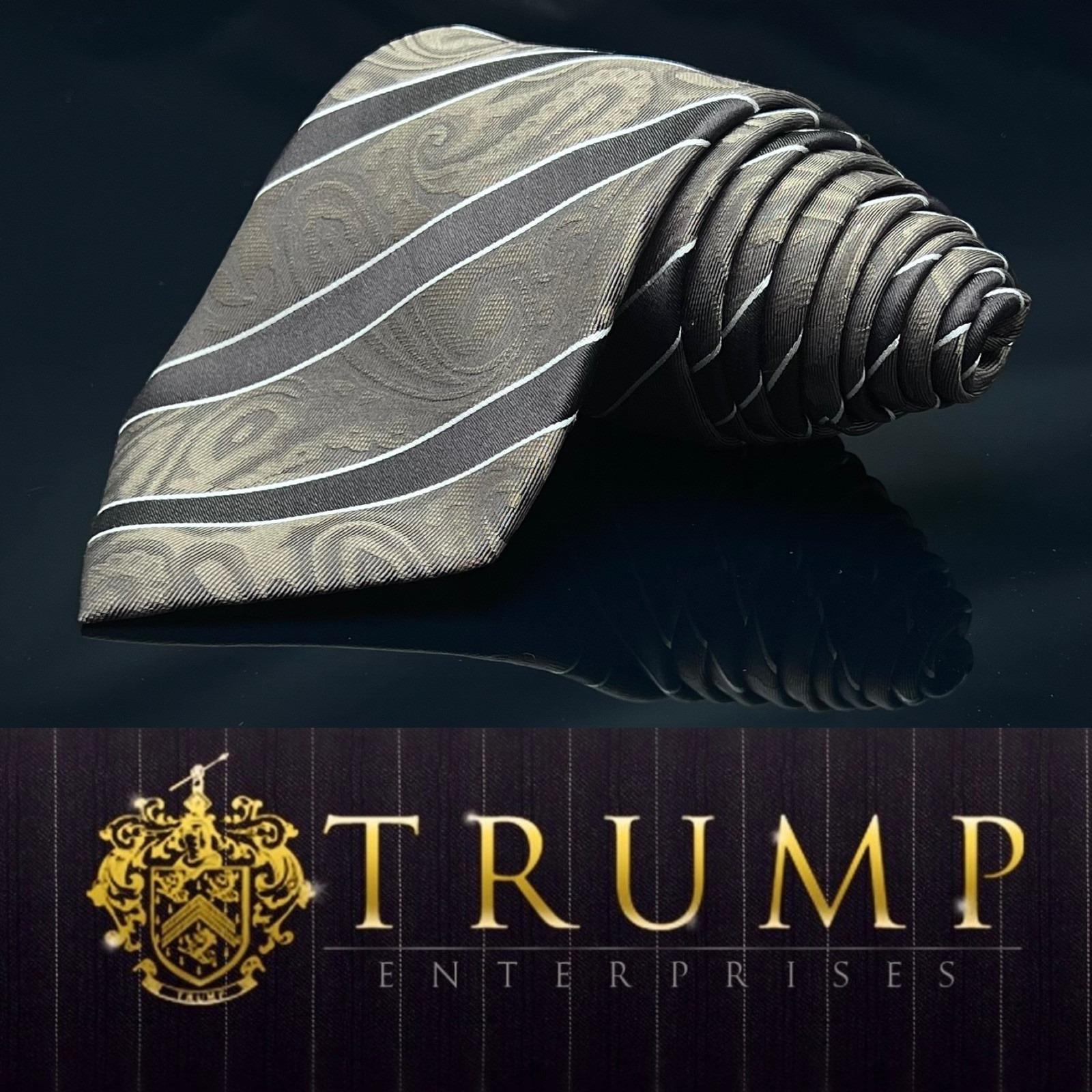 Cravate Donald J. Trump Signature Collection - Soie 100%, Rayée Or Et Tan, Occasion