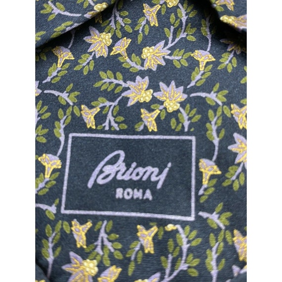 Gorgeous Brioni Floral Golden Petal Tie Silk Italy - image 5