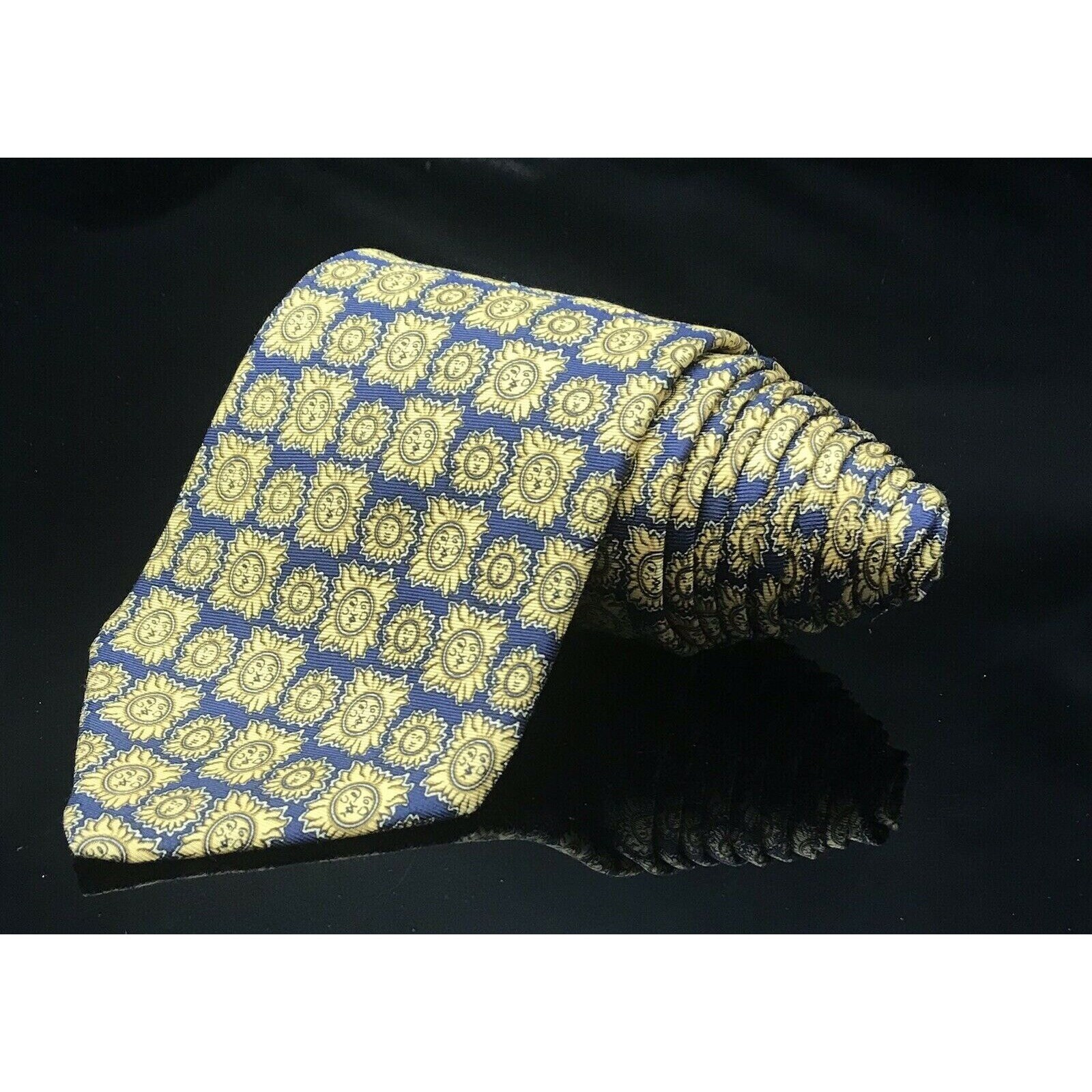 Cravate Brooks Brothers - Motif Ours Polaires Sur Fond Jaune - 100% Soie Pure - Occasion