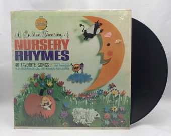 Vintage A Golden Treasury Of Nursery Rhymes LP Vinyl Schallplatte 1962 Goldene Schallplatte