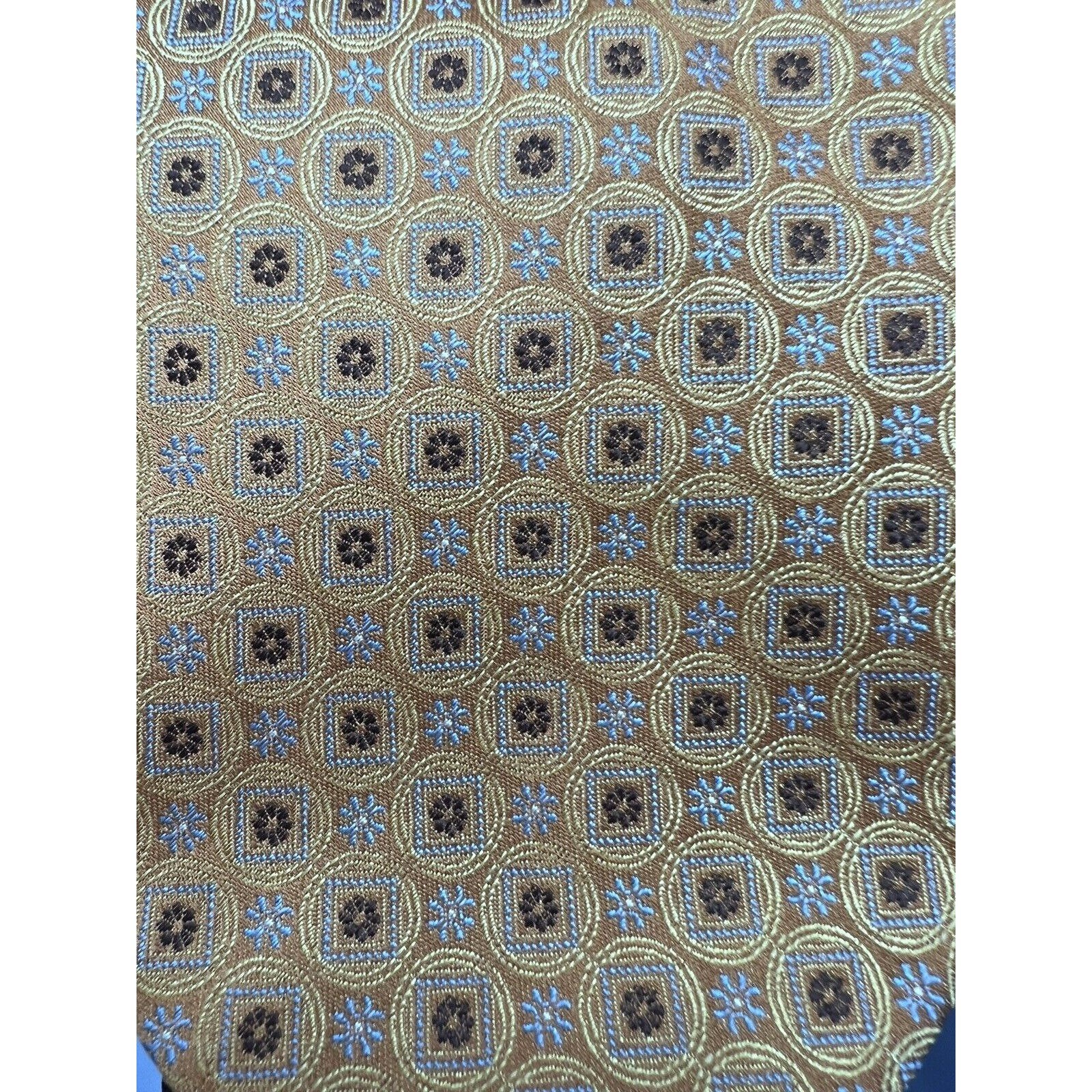 Cravate Jos.A.Bank En Soie 100%, Jaune Et Bleu, Longueur Classique (57-60 Pouces) - Neuf Avec étiquettes