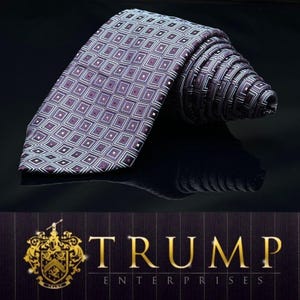 Donald j. Trump Designer Tie Men One Size 100% Silk Purple Geometric Adjustable