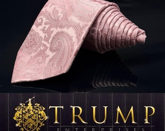Donald  J Trump Signature collection Tie pink Paisley 58.5"