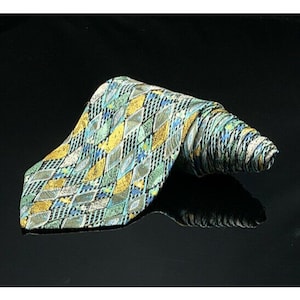 BRIONI MULTI-COLOR Shell Turquoise tie 100% Silk Made in Italy