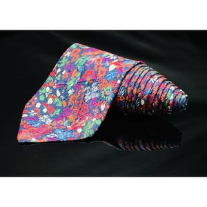 Brioni Flora Bright Colors Floral Silk Tie Italy