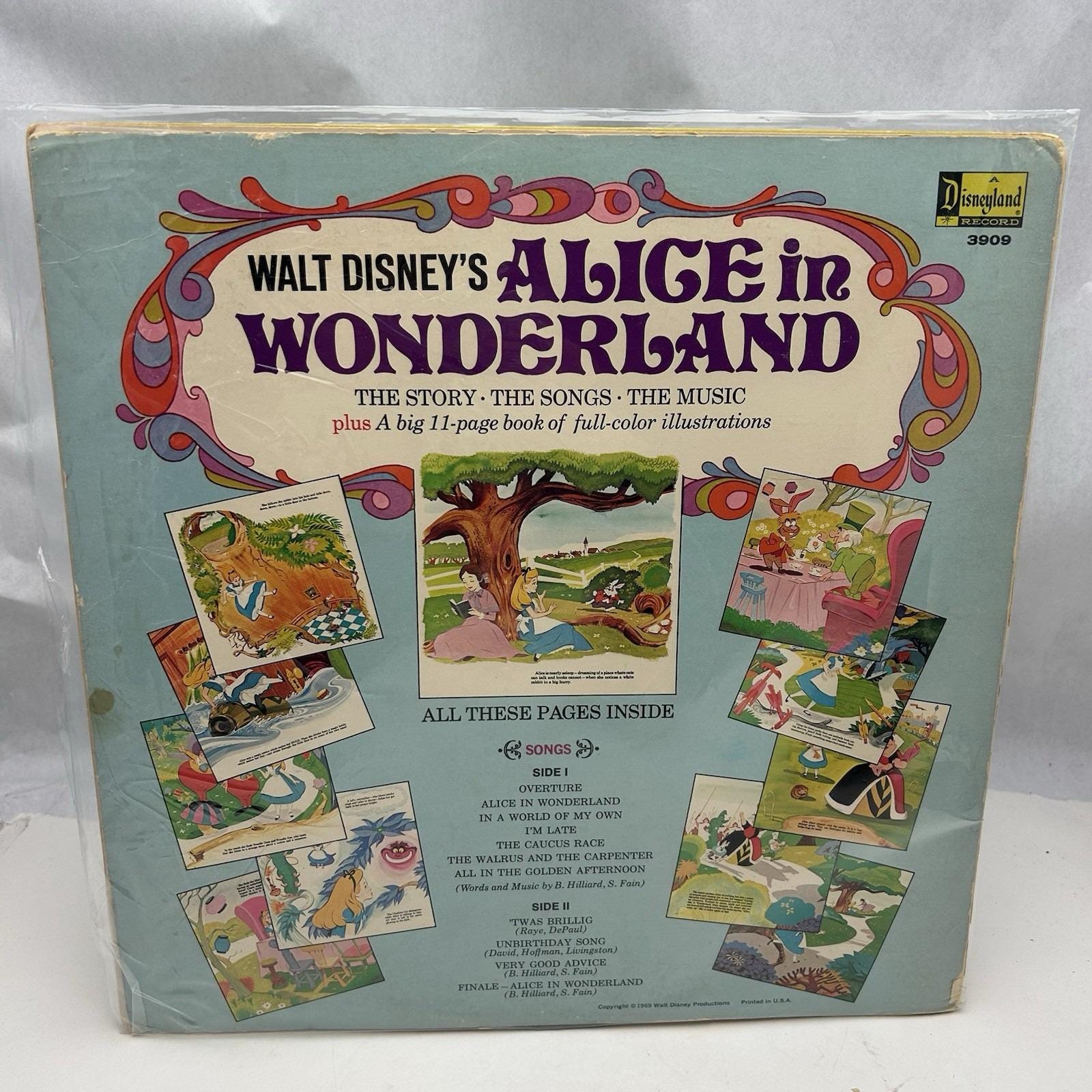 1969 Disney Alice in Wonderland Vinyl Record Booklet Disneyland