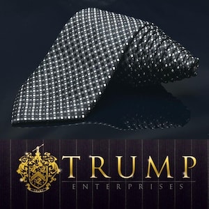 Donald j. trump men&#39;s tie black/geometric width 3.50&quot; LENGTH 60.5”