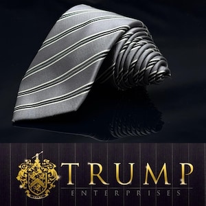 Donald J. Trump Collection Silver Tie Width 3.5&quot; Length 61”
