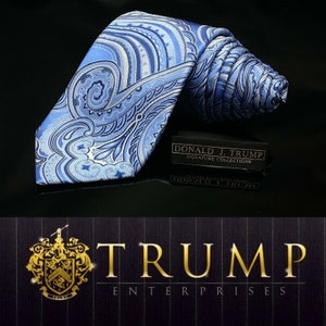 Donald j. Trump ~ Signature Collection Blue Silver Paisley Luxury Tie 61”