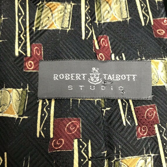 Robert Talbott Best Studio Silk Red Yellow Art US… - image 5