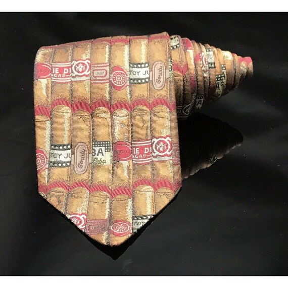 ROBERT TALBOTT Tobacco Lounge Bar Luxury Silk Tie - image 2