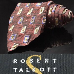 ROBERT TALBOTT Best of Class 100% Silk Necktie USA Geometric Multi-Color