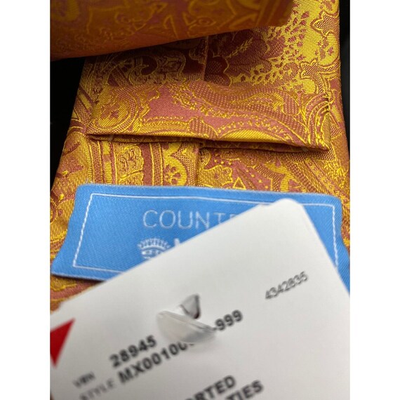 Countess Mara  Mens Paisley Orange Gold  Tie Clas… - image 4