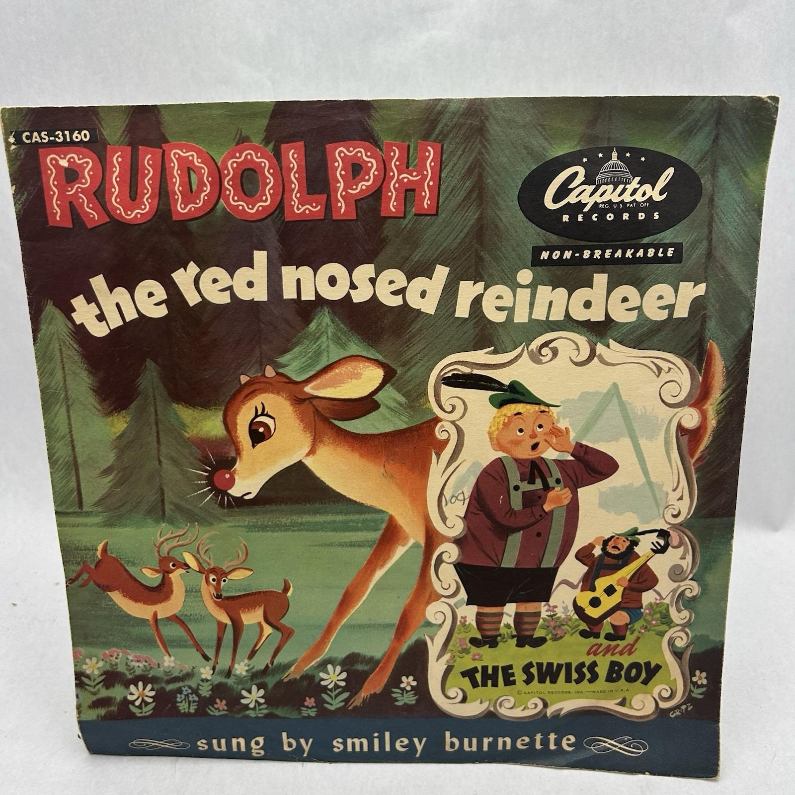 Rudolph the Red Nosed Reindeer- the Swiss Boy 45 Rpm Record - Etsy