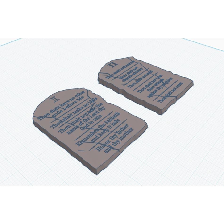 Church 10 Commandments Tablets - 3d Printed, 9x6