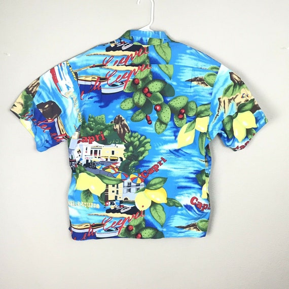Vintage Mens Gottex Nautical Cactus Lemon Beach Shirt XL Cotton Short  Sleeve 