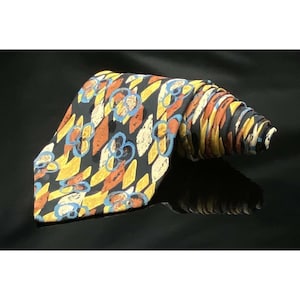 Brioni Men&#39;s Tie Yellow, BROWN/GEOMETRIC 3.7/8&quot; 58” ITALY
