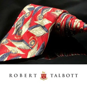 Robert Talbott Melvins Silk Blue Red Diamond Abstract Geometric Tie