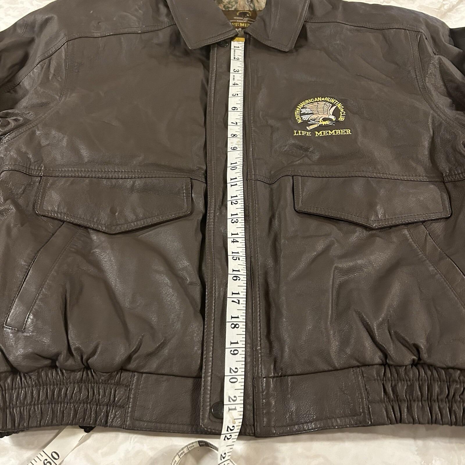 Vintage North American Hunting Club Life Members Leather Jacket