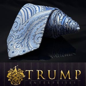 Donald J. Trump Signature Collection NEW Men&#39;s Blue Paisley Tie 61”