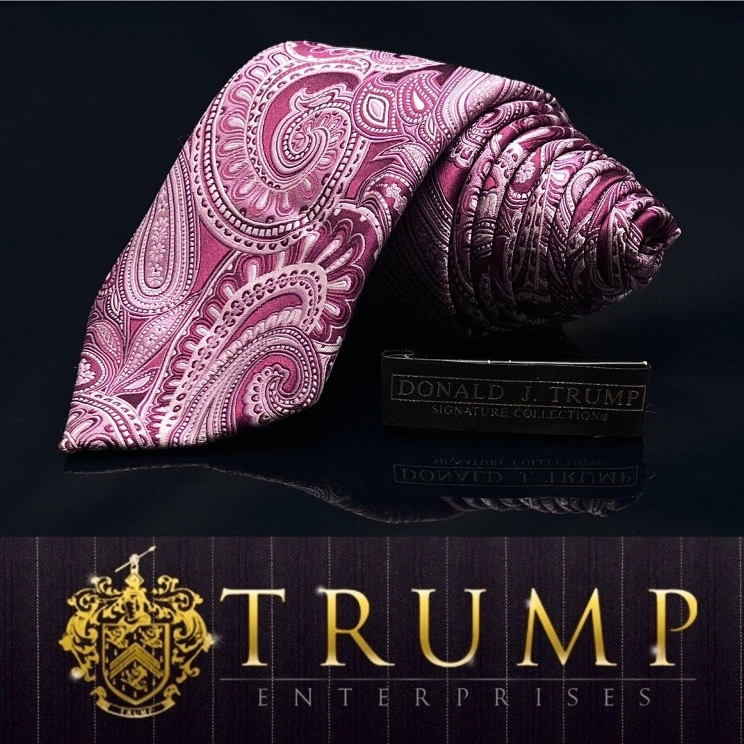 Donald J Trump Signature Collection Donald J Trump Signature Collection Purple Paisley Bright Tie - Etsy